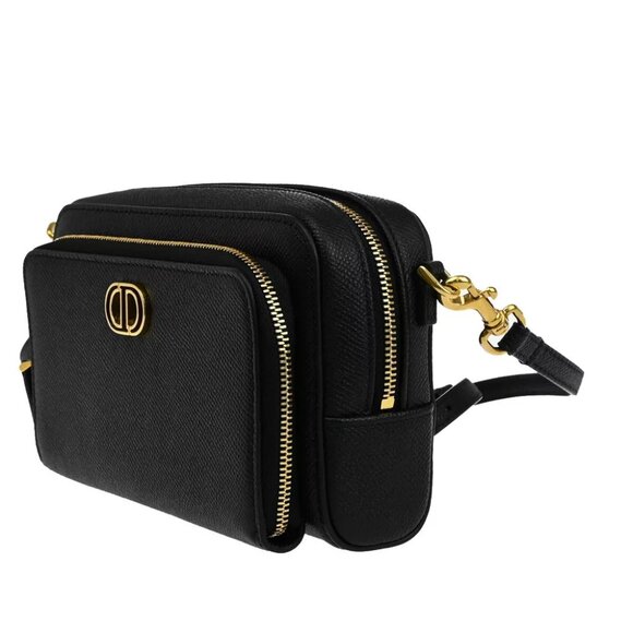 CHRISTIAN DIOR CD Logo Caro Mini Shoulder Bag Leather Black GHW Italy 658RJ795 - Picture 2 of 15